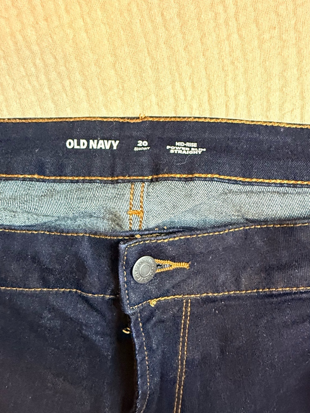 Old Navy Power Slim Straight Jeans Dark Wash Stretch Cropped Denim Short - Picture 3 of 8